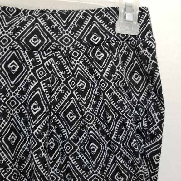 Bobbie Brooks pants Small elastic pull on waist diamond print leggings pockets - Picture 4 of 11